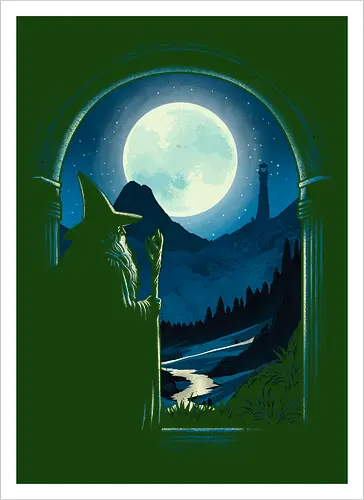 Journey beginning - Wizard, fantasy, magic, magician, fictional character, sorcerer, adventure, epic, mythical, cinematic - Kunstdruck