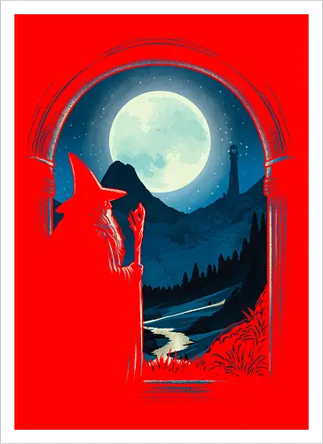 Journey beginning - Wizard, fantasy, magic, magician, fictional character, sorcerer, adventure, epic, mythical, cinematic - Kunstdruck
