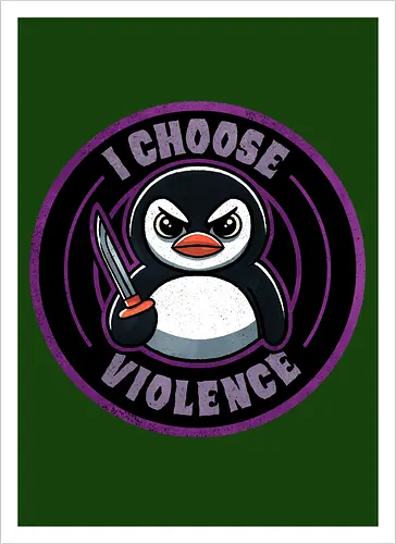 I choose violence penguin