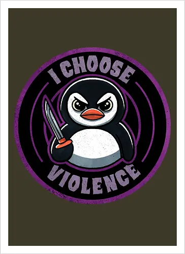 I choose violence penguin