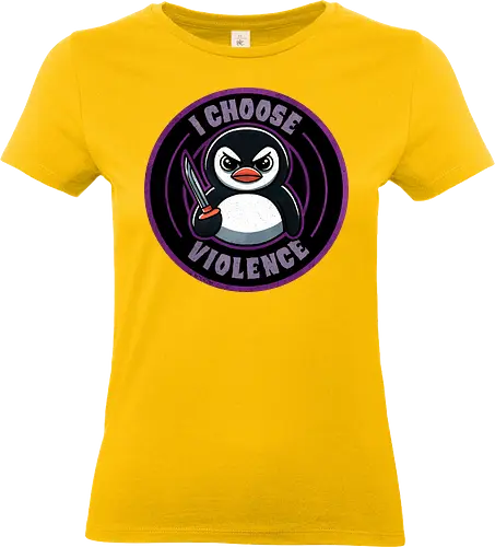 I choose violence penguin - violence, edgy, dark art, rebellion, aggression, power, conflict, artistic expression, bold, graphic design, controversial, protest art, disturbing, provocative, emotional, penguin - Standard T-Shirt (Frauen)