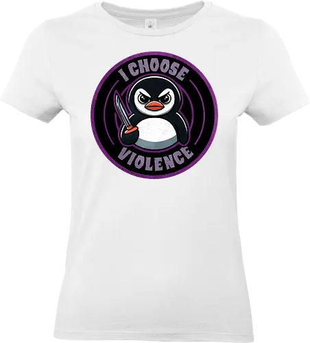 I choose violence penguin - violence, edgy, dark art, rebellion, aggression, power, conflict, artistic expression, bold, graphic design, controversial, protest art, disturbing, provocative, emotional, penguin - Standard T-Shirt (Frauen)