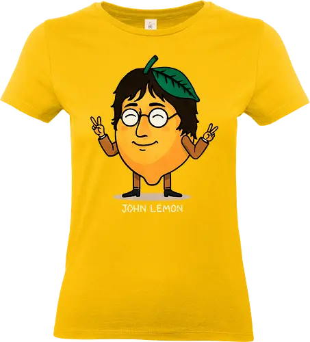 John Lemon - puns, pun, fruit, john lennon, lemon, music, musician, legend, icon, psychedelic, rock, beatles, pop art, illustration, retro, portrait, yellow, creative - Standard T-Shirt (Frauen)
