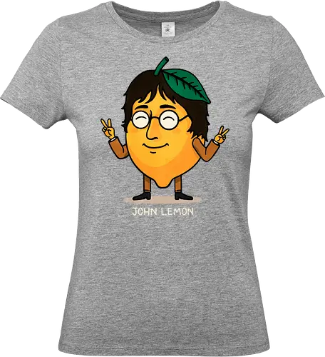 John Lemon - puns, pun, fruit, john lennon, lemon, music, musician, legend, icon, psychedelic, rock, beatles, pop art, illustration, retro, portrait, yellow, creative - Standard T-Shirt (Frauen)