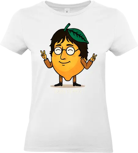 John Lemon - puns, pun, fruit, john lennon, lemon, music, musician, legend, icon, psychedelic, rock, beatles, pop art, illustration, retro, portrait, yellow, creative - Standard T-Shirt (Frauen)