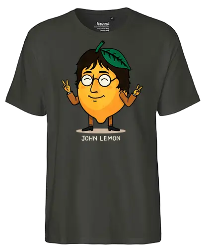 John Lemon - puns, pun, fruit, john lennon, lemon, music, musician, legend, icon, psychedelic, rock, beatles, pop art, illustration, retro, portrait, yellow, creative - Fairtrade T-Shirt