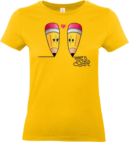 The Pull of Opposites - love, lovely, lovers, pencil, romance, romantic, valentine, wife, valentines day, boyfriend, couple, cute, girlfriend, heart, husband - Standard T-Shirt (Frauen)