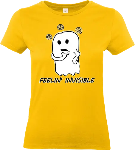 Feeling Invisible (Unsichtbar fühlen) - Geist, unsichtbar, süß, Cartoon, minimalistisch, emotional, nachdenklich, spooky, Gespenst, süßer Geist, einzigartig, verspielt, cute, kawaii, niedlich, charmant, gruselig, Gefühle, lustig, relatable, Halloween, Spuk - Standard T-Shirt (Frauen)