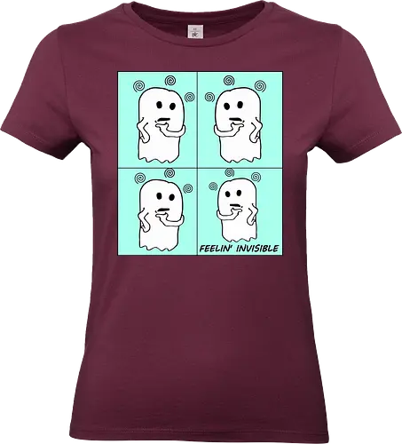 Feeling Invisibile - Comics Version (Unsichtbar fühlen) - Geist, unsichtbar, süß, Cartoon, minimalistisch, niedlich, charmant, gruselig, Gefühle, lustig, relatable, Halloween, Spuk, emotional, nachdenklich, spooky, Gespenst, süßer Geist, einzigartig, verspielt, cute, kawaii, comics - Standard T-Shirt (Frauen)