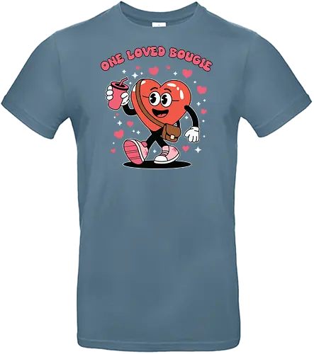 One Loved Bougie - heart, character, cartoon, drink, pink, love, walking, playful, cheerful, graphic design - Standard T-Shirt