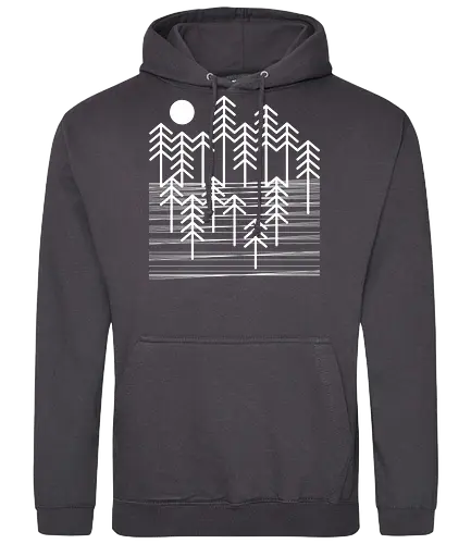 Cold Winter - geometric, winter, forest, woods - Standard Hoodie