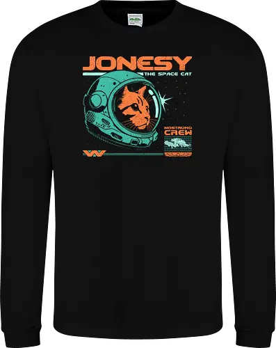 Jonesy The Space Cat - jonesy, 80s, 80s movies, alien, aliens, cat, cult movies, nostromo, retro, ripley, science fiction, scifi, space, vintage, weyland yutani - Sweatshirt