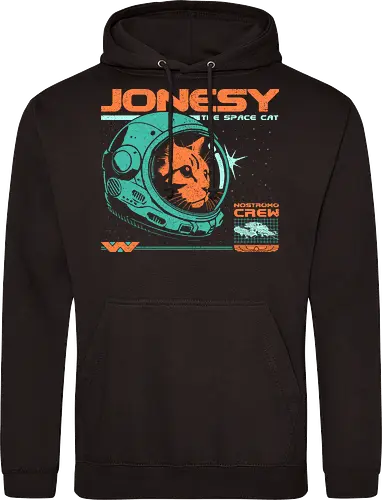 Jonesy The Space Cat - jonesy, 80s, 80s movies, alien, aliens, cat, cult movies, nostromo, retro, ripley, science fiction, scifi, space, vintage, weyland yutani - Standard Hoodie