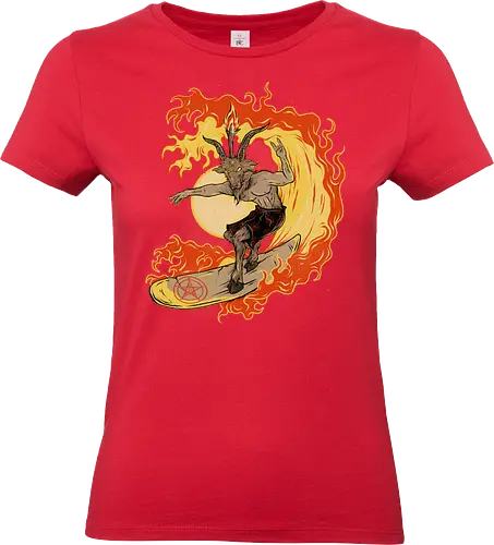 Surfing with the devil - Satan, Baphomet, Surf, Comics, Devil - Standard T-Shirt (Frauen)