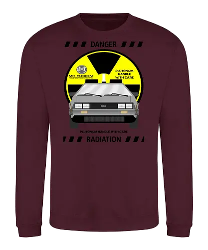 Plutonium: Handle With Care Vintage Art - Future, delorean, doc brown, funny pop, funny quote, geek, hill valley, joke, marty mcfly, meme, memes, nerd, parody, time travel, vintage - Sweatshirt