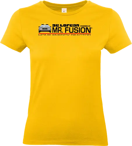 Powered By Mr Fusion  - Future, delorean, doc brown, funny pop, funny quote, geek, hill valley, joke, marty mcfly, meme, memes, nerd, parody, time travel, vintage - Standard T-Shirt (Frauen)