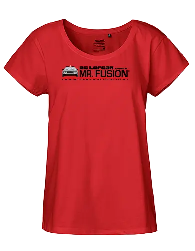 Powered By Mr Fusion  - Future, delorean, doc brown, funny pop, funny quote, geek, hill valley, joke, marty mcfly, meme, memes, nerd, parody, time travel, vintage - Fairtrade Girl Shirt