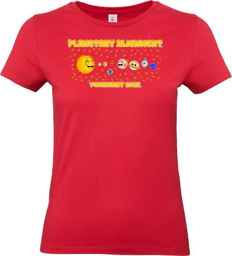 Kawaii Planets Alignment (Kawaii Planeten Ausrichtung) - weltraum, planeten, kawaii, manga-stil, sonnen-system, sterne, milchstraße, niedlich, cartoon, astrofan, weltraumentdecker, astronomie, süße illustration, galaxy, universum, sci-fi, weltraumkunst, kinderdesign, popkultur, entdeckung, space, universe, galaxy - Standard T-Shirt (Frauen)