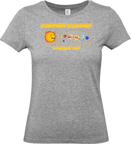 Kawaii Planets Alignment (Kawaii Planeten Ausrichtung) - weltraum, planeten, kawaii, manga-stil, sonnen-system, sterne, milchstraße, niedlich, cartoon, astrofan, weltraumentdecker, astronomie, süße illustration, galaxy, universum, sci-fi, weltraumkunst, kinderdesign, popkultur, entdeckung, space, universe, galaxy - Standard T-Shirt (Frauen)