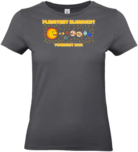 Kawaii Planets Alignment (Kawaii Planeten Ausrichtung) - weltraum, planeten, kawaii, manga-stil, sonnen-system, sterne, milchstraße, niedlich, cartoon, astrofan, weltraumentdecker, astronomie, süße illustration, galaxy, universum, sci-fi, weltraumkunst, kinderdesign, popkultur, entdeckung, space, universe, galaxy - Standard T-Shirt (Frauen)