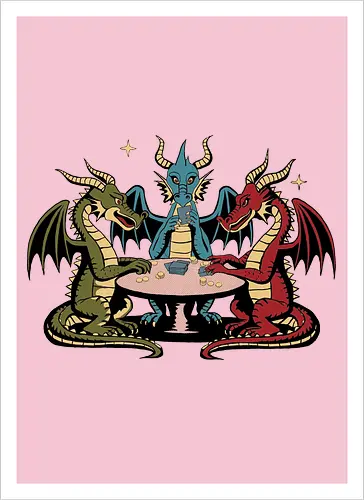 Dragons playing cards