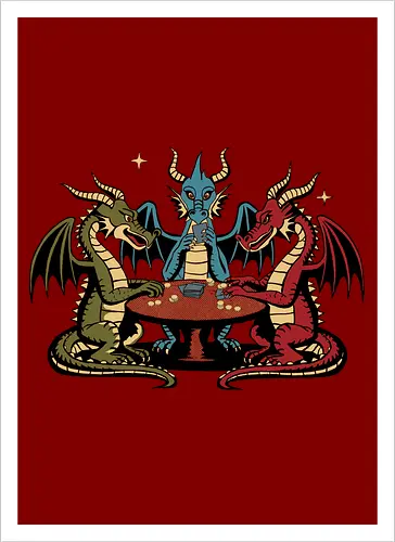 Dragons playing cards