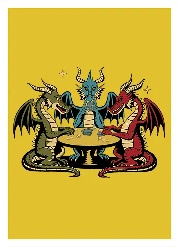 Dragons playing cards
