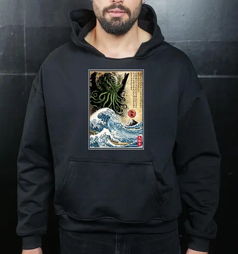 Great Cthulhu in Japan woodblock