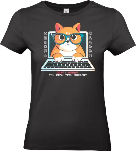 Tech Support - cats, cat, cute, fun, funny, dog, pets, tech, computer, programer - Standard T-Shirt (Frauen)