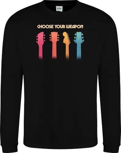 Choose your Weapon - Guitar Music Edition  - guitar, band, electric guitar, guitar lover, guitar player, guitarist, metal, music, music enthusiast, musician, retro, rock, rock and roll, vintage, rock band - Sweatshirt