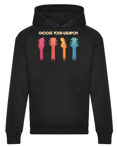 Choose your Weapon - Guitar Music Edition  - guitar, band, electric guitar, guitar lover, guitar player, guitarist, metal, music, music enthusiast, musician, retro, rock, rock and roll, vintage, rock band - Heavyweight Hoodie