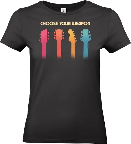 Choose your Weapon - Guitar Music Edition  - guitar, band, electric guitar, guitar lover, guitar player, guitarist, metal, music, music enthusiast, musician, retro, rock, rock and roll, vintage, rock band - Standard T-Shirt (Frauen)