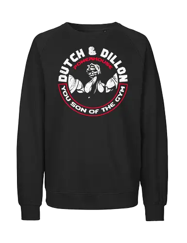 Dutch & Dillon Powerhouse - 80s movies, bodybuilding, exercise, fitness, gym, hunter, jungle, nostalgia, powerlifting, retro, sci fi, vintage, weightlifting, workout, 80s - Fairtrade Sweatshirt