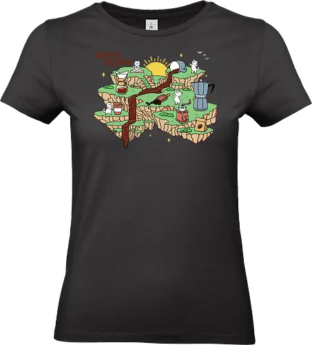 Coffee Island - coffee tools, coffee time, coffee, morning coffee, coffee addict, coffee lover, arabica, robusta, cat, kawaii - Standard T-Shirt (Frauen)
