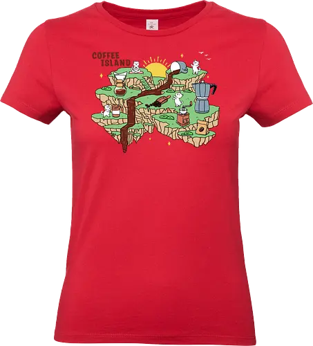 Coffee Island - coffee tools, coffee time, coffee, morning coffee, coffee addict, coffee lover, arabica, robusta, cat, kawaii - Standard T-Shirt (Frauen)