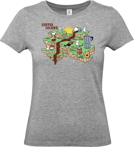 Coffee Island - coffee tools, coffee time, coffee, morning coffee, coffee addict, coffee lover, arabica, robusta, cat, kawaii - Standard T-Shirt (Frauen)