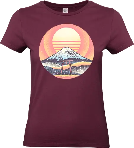 Calm Sunset - Sun, nature, sunset, Japan, Japanese, mountain - Standard T-Shirt (Frauen)