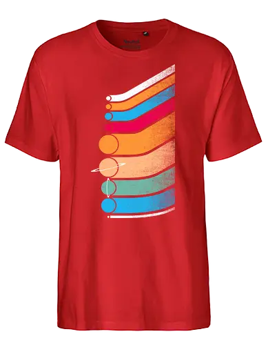 Retro Solar System - earth, mars, universe, colorful, solar system, planets, moon, planet, stars, saturn - Fairtrade T-Shirt