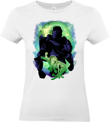 friendship never end - woody, buzz, lightyear, abstract, silhouette, sherif, astronaut, cartoon, bestfriend, valentine, love, care, family, 80s, cool, galaxy, negative space, glow, dramatic, movie, kids, children, childhood, 90s, friendship - Standard T-Shirt (Frauen)