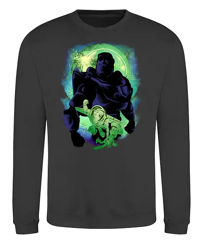 friendship never end - woody, buzz, lightyear, abstract, silhouette, sherif, astronaut, cartoon, bestfriend, valentine, love, care, family, 80s, cool, galaxy, negative space, glow, dramatic, movie, kids, children, childhood, 90s, friendship - Sweatshirt