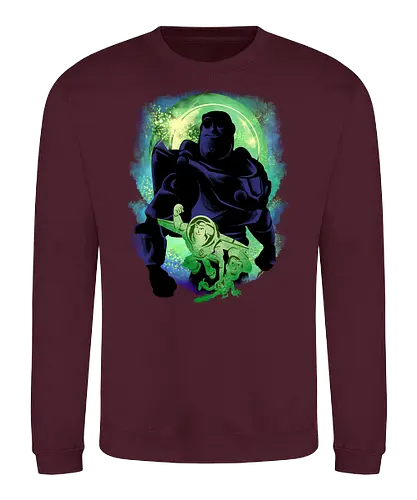 friendship never end - woody, buzz, lightyear, abstract, silhouette, sherif, astronaut, cartoon, bestfriend, valentine, love, care, family, 80s, cool, galaxy, negative space, glow, dramatic, movie, kids, children, childhood, 90s, friendship - Sweatshirt