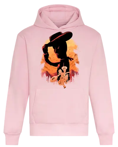 sweet memories - astronaut, cartoon, 80s, cool, galaxy, negative space, glow, dramatic, movie, kids, children, childhood, 90s, friendship, bestfriend, valentine, love, care, family, silhouette, sherif, woody, buzz, lightyear, abstract - Heavyweight Hoodie