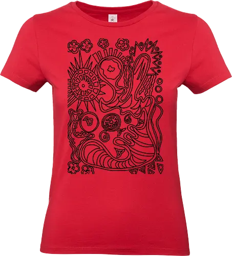 Sommer - sommer, abstrakt, künst, art, weiß-schwarz, blackandwhite - Standard T-Shirt (Frauen)