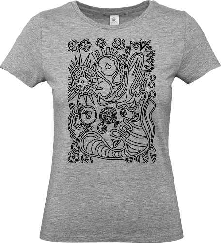 Sommer - sommer, abstrakt, künst, art, weiß-schwarz, blackandwhite - Standard T-Shirt (Frauen)