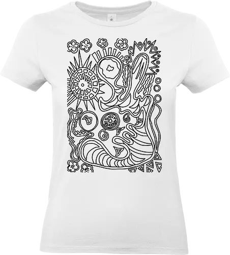 Sommer - sommer, abstrakt, künst, art, weiß-schwarz, blackandwhite - Standard T-Shirt (Frauen)