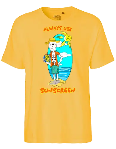 Skeleton's Sunscreen (Sonnencreme für Skelette) - skelett, sonnencreme, strand, sommer, lustig, humor, cartoon, kawaii, sonne, sonnenschutz, schatten, totenschädel, halloween, schwarzer humor, spaß, urlaub, heiß, sonnenbrand, gruselig, witzig - Fairtrade T-Shirt