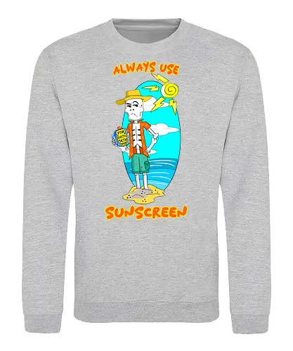 Skeleton's Sunscreen (Sonnencreme für Skelette) - skelett, sonnencreme, strand, sommer, lustig, humor, cartoon, kawaii, sonne, sonnenschutz, schatten, totenschädel, halloween, schwarzer humor, spaß, urlaub, heiß, sonnenbrand, gruselig, witzig - Sweatshirt