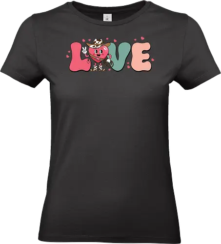 LOVE - cartoon, heart, cowboy, love, whimsical, character, text, design, playful - Standard T-Shirt (Frauen)