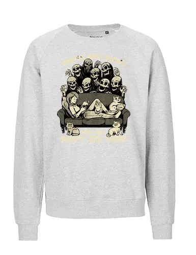 Ghosts and Cats Everywhere - Ghosts, cat, pet, Cats, cute, fun, funny, cosmic horror, horror, ghost, stories, dead, spirits, zombies, book, bookworm, books, relax, scary, creepy, scared, evil - Fairtrade Sweatshirt