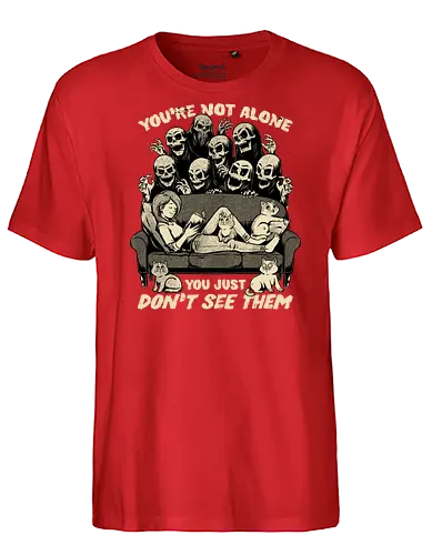 Ghosts and Cats Everywhere - Ghosts, cat, pet, Cats, cute, fun, funny, cosmic horror, horror, ghost, stories, dead, spirits, zombies, book, bookworm, books, relax, scary, creepy, scared, evil - Fairtrade T-Shirt
